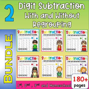Preview of Easy Timed Math Facts Drills: 2 Digit Subtraction With And Without Regrouping