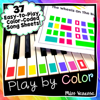 Preview of Easy-To-Play Color-Coded Song Sheets for Piano & Boomwhackers