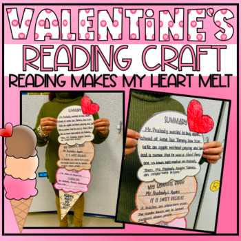 Preview of Easy Valentine's Day Reading Ice Cream Craft- Hallway, Bulletin Board February