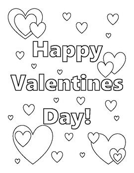 Easy Valentines Coloring Page by Balanced Blossom Decor | TPT