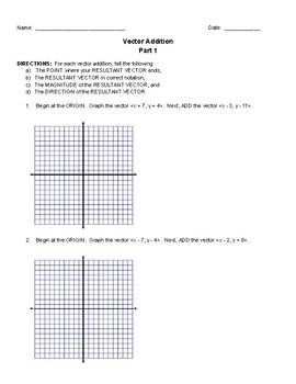 Preview of Easy Vector Addition Worksheet