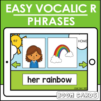 Preview of Easy Vocalic R Phrases Boom Cards | Articulation | Speech Therapy