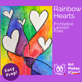 Easy Watercolor Art Project Rainbow Hearts Digital Lesson Plan