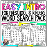 Easy Word Search Pack | Preschool Word searches | For Beginners