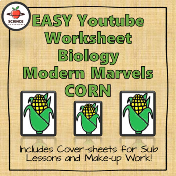 Preview of Easy Youtube Video Worksheet - Modern Marvels Corn - Biology