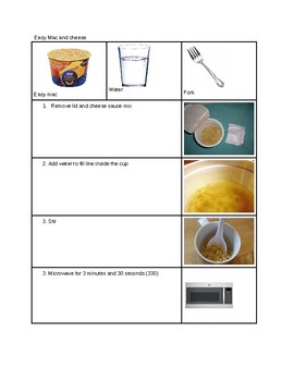 Preview of Easy mac- mac and cheese visual recipe
