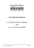 Easy n Fun: Key Signature Review and Worksheets (flats)