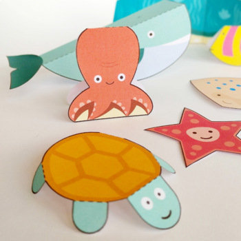Easy papercrafts - Ocean. Paper Activity for Kids Ages 4-8 by ixia3d