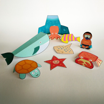 Easy papercrafts - Ocean. Paper Activity for Kids Ages 4-8 by ixia3d