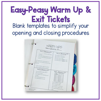 Preview of Easy-peasy Warm Up and Exit Ticket Template