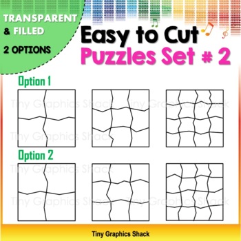 Preview of Easy to Cut Puzzle Blank Templates Set #2
