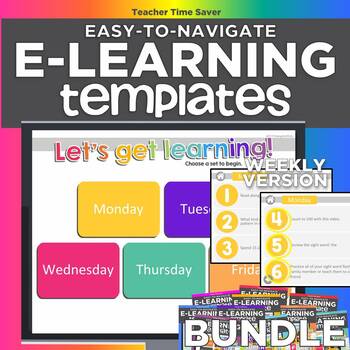 Preview of WEEKLY Easy-to-Navigate eLearning Template Bundle (19 Themes)