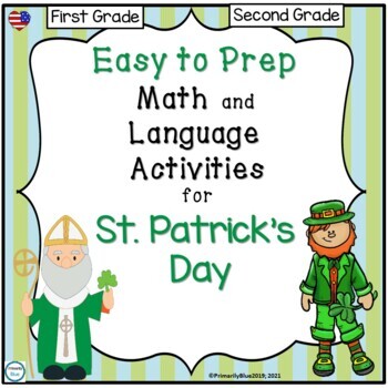 Preview of Easy to Prep Math and Language Activities for St. Patrick’s Day American edition