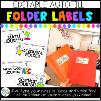 Preview of Easy to Print Editable Folder and Journal Labels | 2x4 Labels