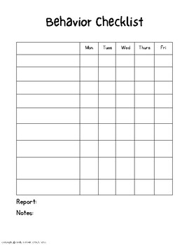 Easy to Use Behavior Checklist for Elementary Classrooms, Special Ed ...