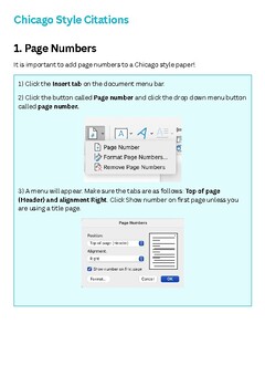 Preview of Easy to Use High School Chicago Citation Guide