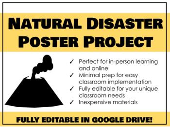 Preview of Easy to use! Natural Disaster Poster Project