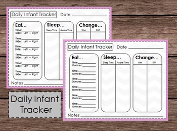 Preview of Eat - Sleep - Change - Daily Infant Tracker Baby Planner Binder - Sleeping Dream