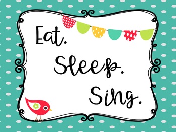 Preview of Eat.Sleep.Sing Polka Dot Bird