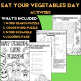 Eat Your Vegetables Day Activities | Word Search, Crosswor