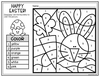 Free Easter Color By Number Printable Worksheets