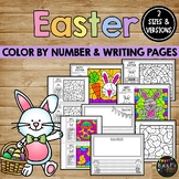 Easter Activities for Writing and Math | Color by Number a