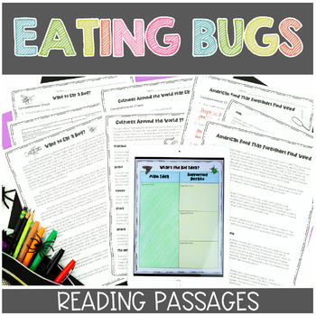 Preview of Reading Passages | Eating Bugs | Printable Digital | Google