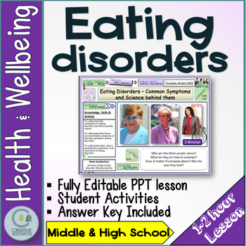 Preview of Eating Disorders Lesson Anorexia Bulimia BED