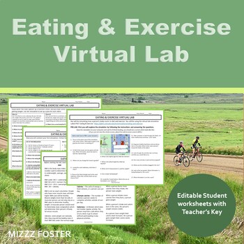 Preview of Eating & Exercise Virtual Lab (Nutrition, Biomolecules, Food, Calories, Diet)