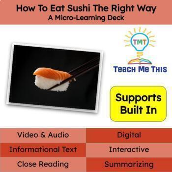 Preview of Eating Sushi Informational Text Reading Passage and Activities