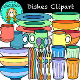 Eating Utensils - Dishes Clipart (color and B&W){MissClipArt}