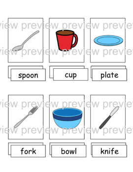 Preview of Eating utensils and their names