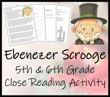 Preview of Ebenezer Scrooge Close Reading Comprehension Activity | 5th Grade & 6th Grade