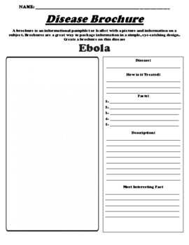 Preview of Ebola "Informational Brochure" Worksheet & WebQuest