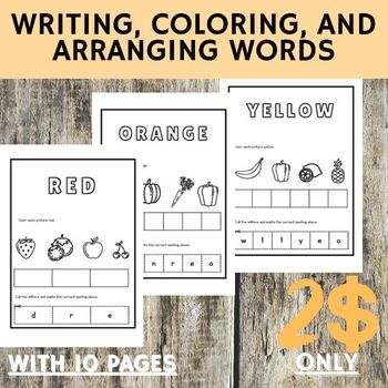 Preview of Ebook ,Learn writing, coloring, and arranging words for children
