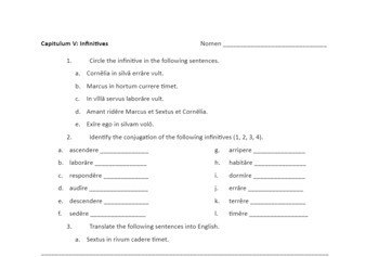 Preview of Ecce Romani Chapter 5 Infinitive Practice