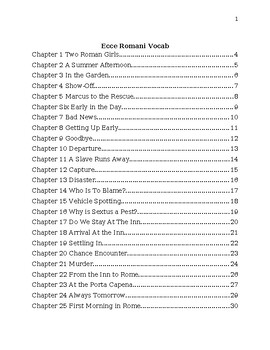 Preview of Ecce Romani I & II Vocab Lists