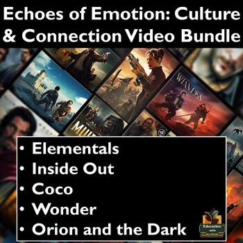 Preview of Social Emotional Movie Guide Bundle: Elementals, Inside Out, Coco, & more!