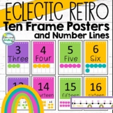 Eclectic Retro Classroom Decor Ten Frame Posters and Number Lines