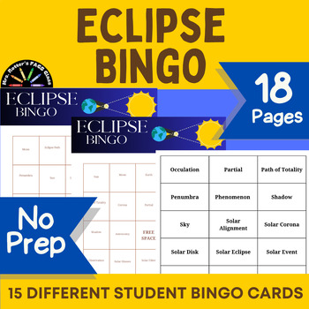 Preview of Eclipse 2024 Bingo Game Activity - No-Prep, Print & Play, Ready-to-use