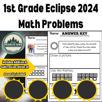 Preview of Eclipse 2024 Math Word Problems for 1st Graders