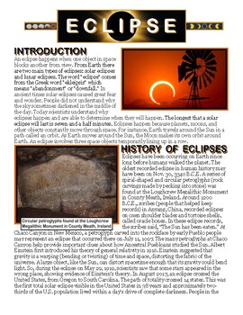Preview of Eclipse Activity Packet
