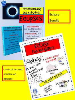 Preview of Eclipse Bundle... Content Reading, Activities, Fun and Games - editable