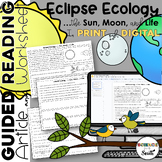 Solar Eclipse 2024 Guided Reading Eclipse Ecology Article 