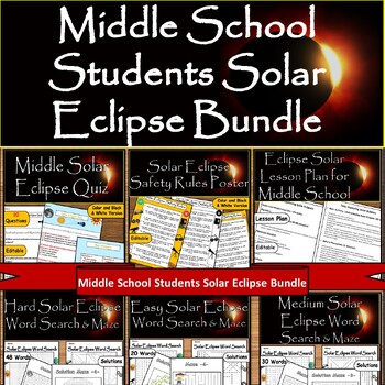 Preview of Middle Eclipse Education Bundle: Engage, Explore & Stay Safe on April 8th, 2024