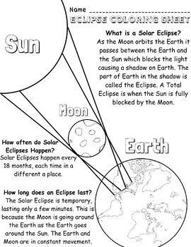 Preview of Eclipse Info and Coloring Page