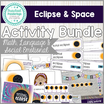 Preview of Eclipse Space Activity Bundle - Math and Language for Prek & Kindergarten