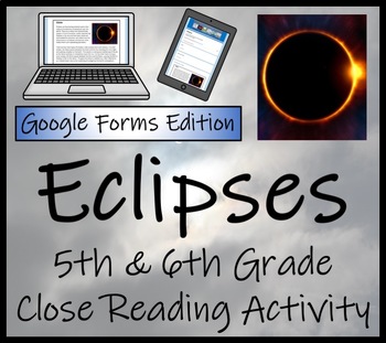 Preview of Eclipses Close Reading Activity Digital & Print | 5th Grade & 6th Grade