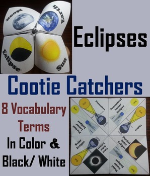 Preview of Solar & Lunar Eclipses Activity (Astronomy Cootie Catcher) Solar Eclipse 2024