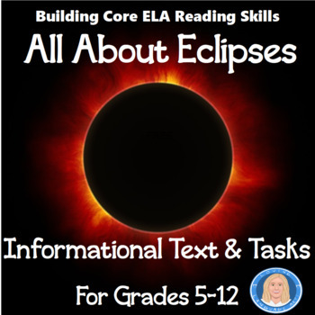 Preview of "All About Eclipses" Informational Text Reading Passage & Infographic Visuals